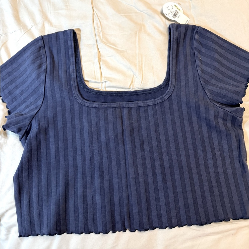 Aerie Crop Lettuce Edge Tee